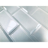 ABOLOS Frosted Elegance Blue Subway 3 in. x 6 in. Glossy Glass Subway Tile (1 sq. ft.)