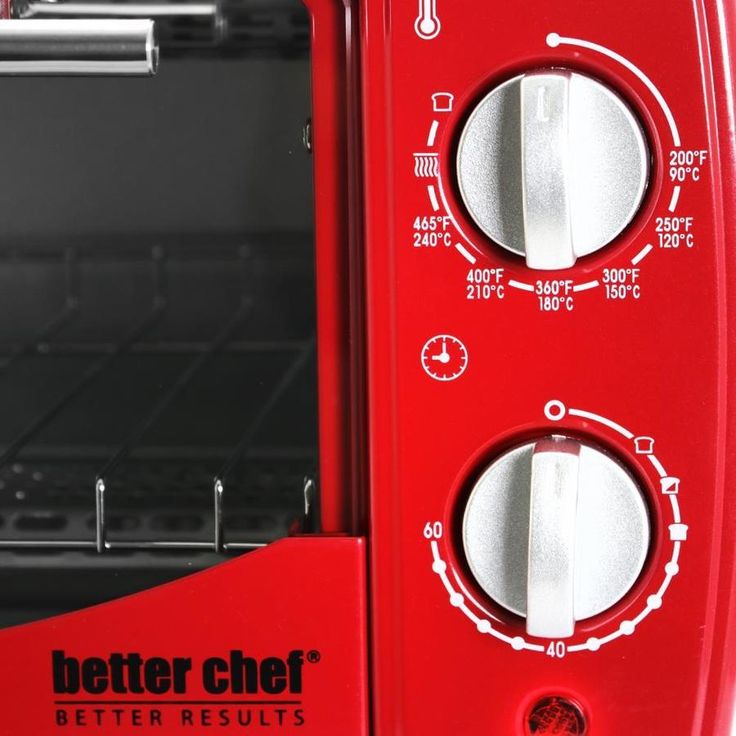Better Chef 2-Slice Red Convection Toaster Oven (700-Watt)