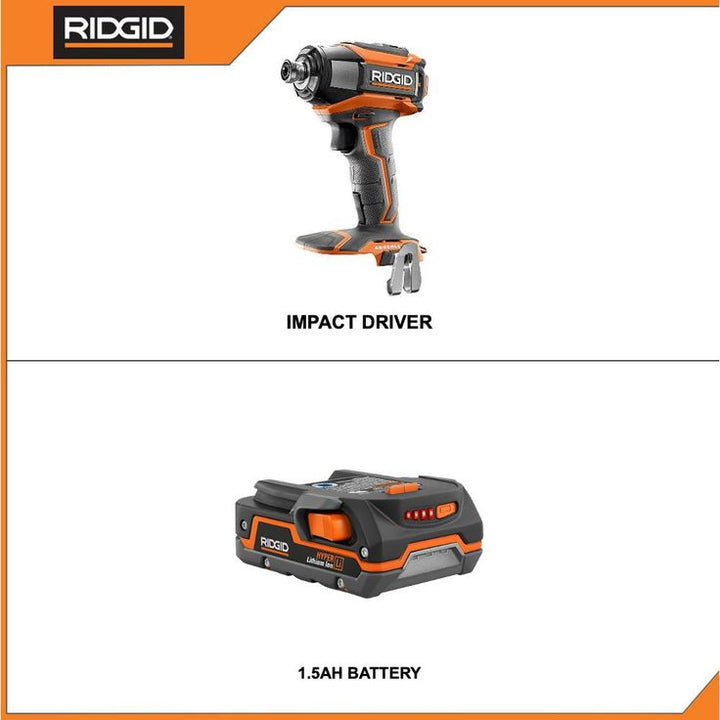 18-Volt Lithium-Ion Cordless Brushless 1/4 in. 3-Speed Impact Driver with Belt Clip with 1.5 Ah Lithium-Ion Battery