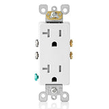 Decora 20 Amp Ultrasonic Tamper Resistant Duplex Outlet, White (10-Pack) - Super Arbor