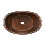 Premier Copper Products Bath Tub Hammered Copper Vessel Sink in Oil Rubbed Bronze