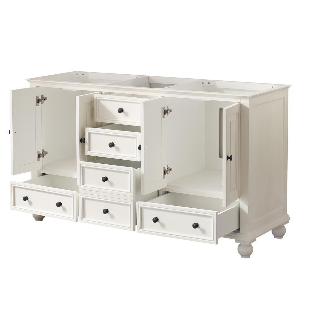 Thompson 60 in. W x 21 in. D x 34 in. H Vanity Cabinet in French White - Super Arbor