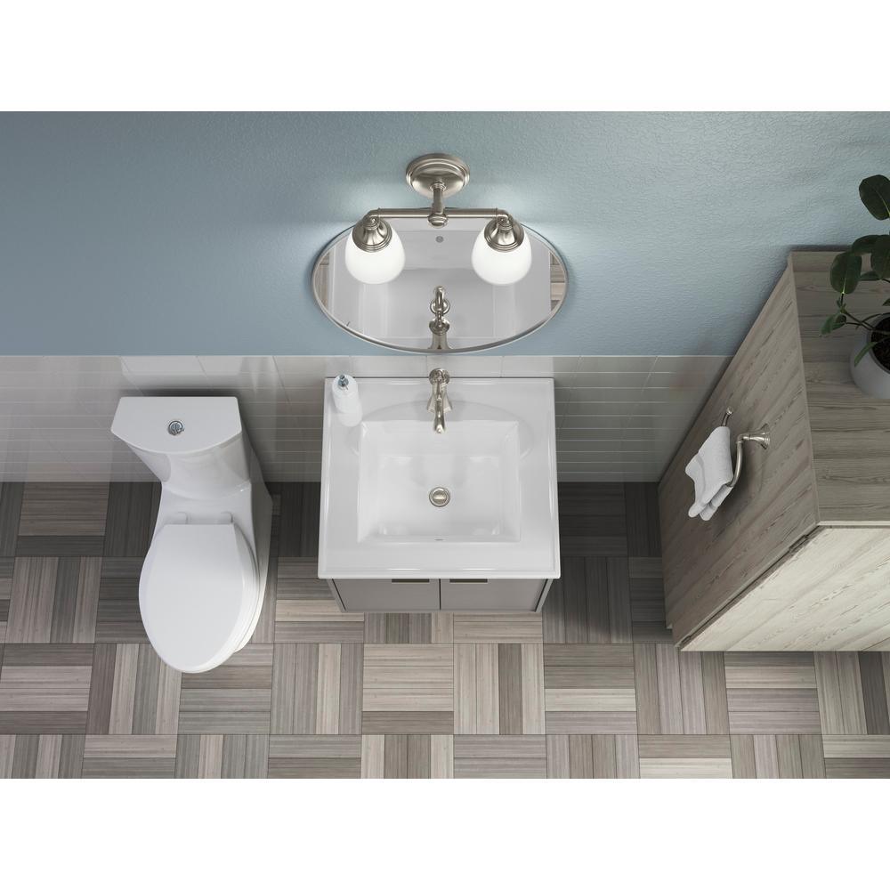 Ceramic/Impressions 25 in. Single Faucet Hole Vitreous China Vanity Top with Basin in White Impressions - Super Arbor