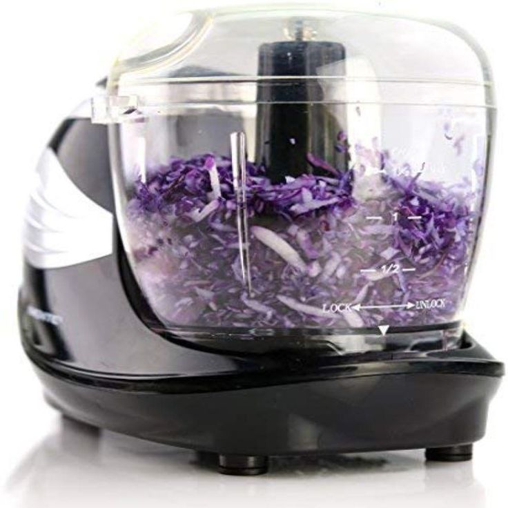 1.5-Cup Single Speed Black Mini Food Processor Chopping Blade, Mixer, Shredding/Slicing Disc
