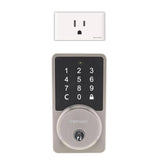 Defiant Square Satin Nickel Smart Wi-Fi Deadbolt Powered By Hubspace