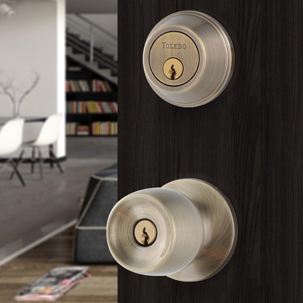 Malaga Single Cylinder Antique Brass Combo Set - Super Arbor