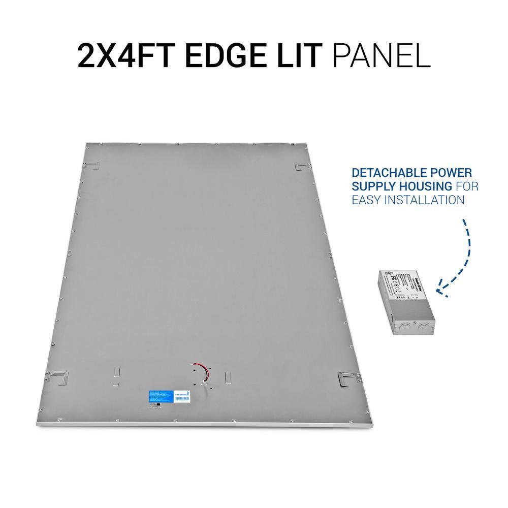 2 ft. x 4 ft. White Integrated LED Dimmable Edge Lit Panel, 5000K (4-Pack) - Super Arbor