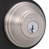 Prestige Alcott Satin Nickel Exterior Entry Knob and Single Cylinder Deadbolt Combo Pack Featuring SmartKey Security