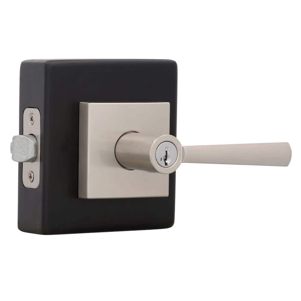 Prestige Spyglass Satin Nickel Keyed Universal Entry Door Lever Featuring SmartKey Security