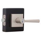 Prestige Spyglass Satin Nickel Keyed Universal Entry Door Lever Featuring SmartKey Security