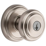 Baldwin Prestige Alcott Satin Nickel Entry Door Knob with SmartKey Security