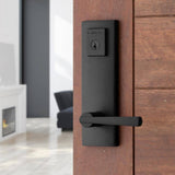 Baldwin Prestige Spyglass Matte Black Universal Entrance Door Handleset with SmartKey Security