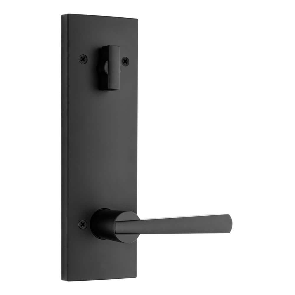 Baldwin Prestige Spyglass Matte Black Universal Entrance Door Handleset with SmartKey Security