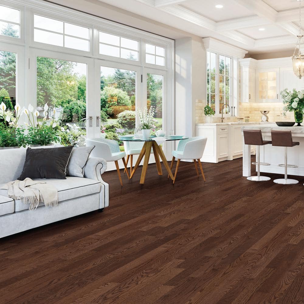 Blue Ridge Hardwood Flooring Bark Oak 3/4 in. T x 4 in. W Wire Brushed Solid Hardwood Flooring (16 sq.ft./case)