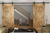 Krosswood Doors 30 in. x 80 in. 2-Panel Solid Core Unfinished Knotty Alder Interior Barn Door Slab