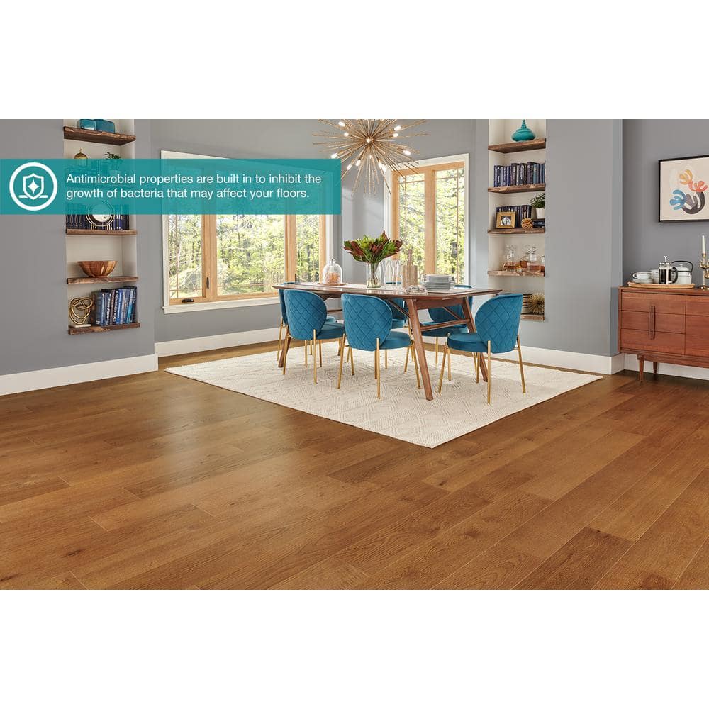 Pergo Defense+ Barnes Oak 3/8 in. T x 7.5 in. W Click Lock Distressed Engineered Hardwood Flooring (1104.3 sq.ft./pallet)