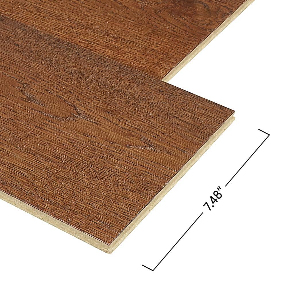 Pergo Defense+ Barnes Oak 3/8 in. T x 7.5 in. W Click Lock Distressed Engineered Hardwood Flooring (1104.3 sq.ft./pallet)