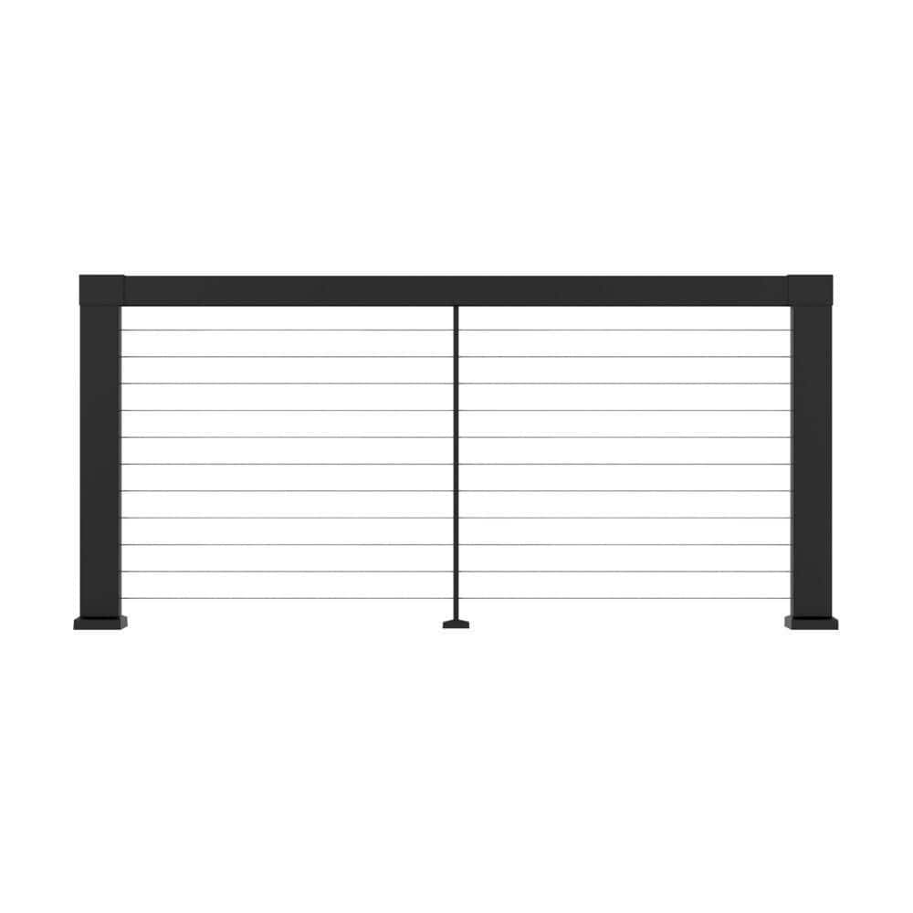 Barrette Outdoor Living Elevation Aluminum 6 ft. x 36 in. Matte Black Level Panel for Cable Railing System