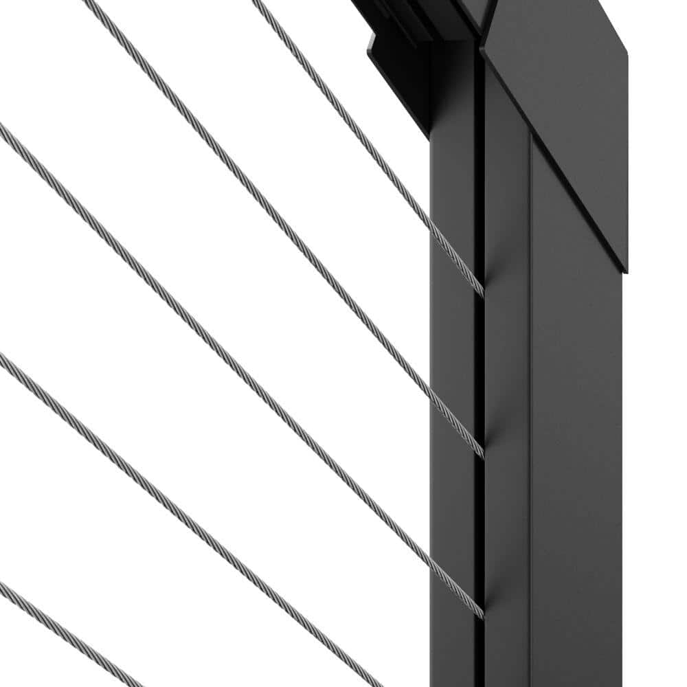 Barrette Outdoor Living Elevation Aluminum 5 ft. x 36 in. Matte Black Stair Panel for Cable Railing System