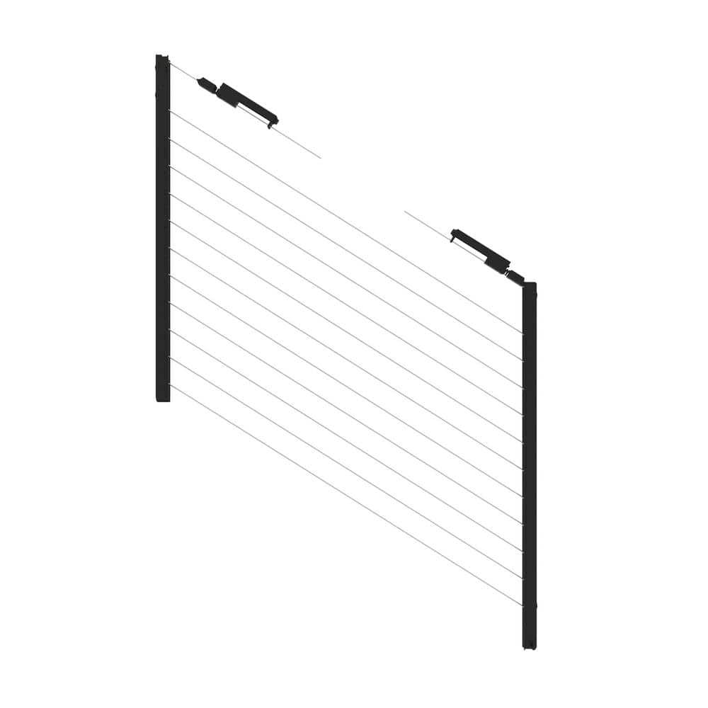 Barrette Outdoor Living Elevation Aluminum 5 ft. x 36 in. Matte Black Stair Panel for Cable Railing System