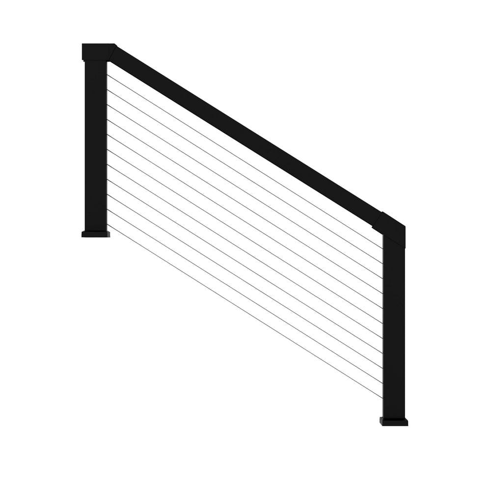 Barrette Outdoor Living Elevation Aluminum 5 ft. x 36 in. Matte Black Stair Panel for Cable Railing System