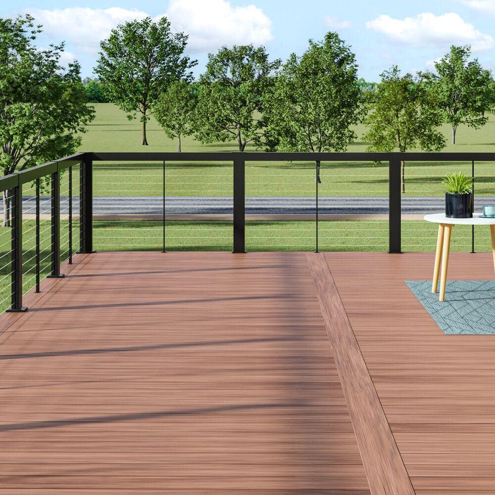 Barrette Outdoor Living Elevation Aluminum 2.29 in. x 3.31 in. x 5.73 ft. Matte Black Beam Kit for Cable Railing System