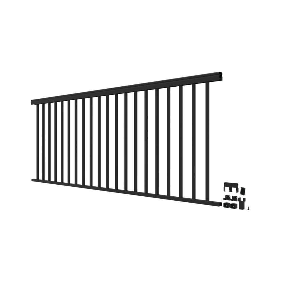 Barrette Outdoor Living VersaRail Classic 8 ft. x 36 in. Matte Black Aluminum Rail Level Kit