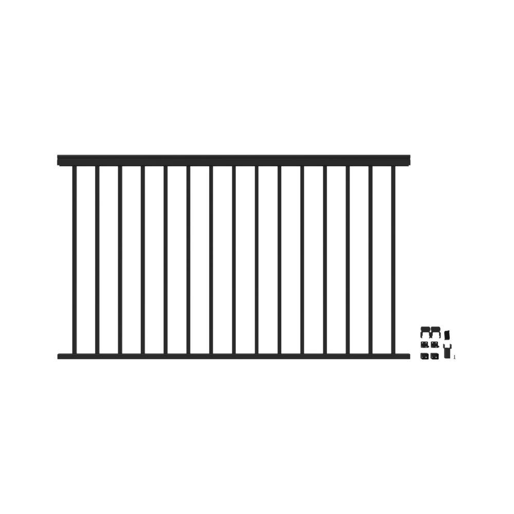 Barrette Outdoor Living VersaRail Classic 6 ft. x 42 in. Matte Black Aluminum Rail Level Kit