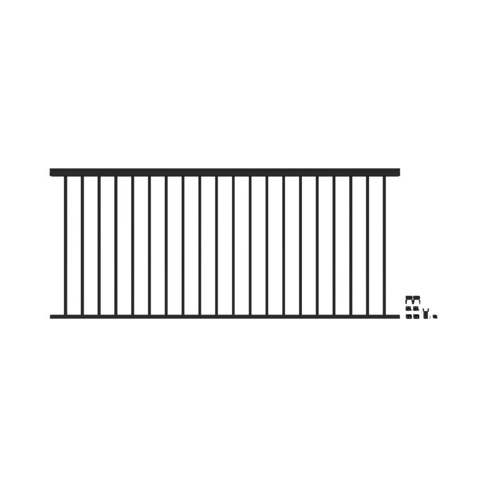 Barrette Outdoor Living VersaRail Classic 8 ft. x 42 in. Matte Black Aluminum Rail Level Kit