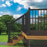 Barrette Outdoor Living VersaRail Classic 6 ft. x 36 in. Matte Black Aluminum Rail Stair Kit