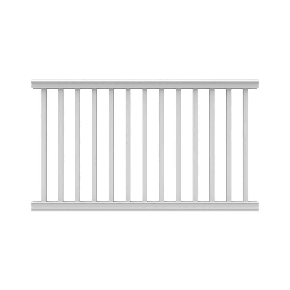 Barrette Outdoor Living Bella Premier Series 6 ft. x 42 in. White Vinyl Rail Kit with Square Balusters
