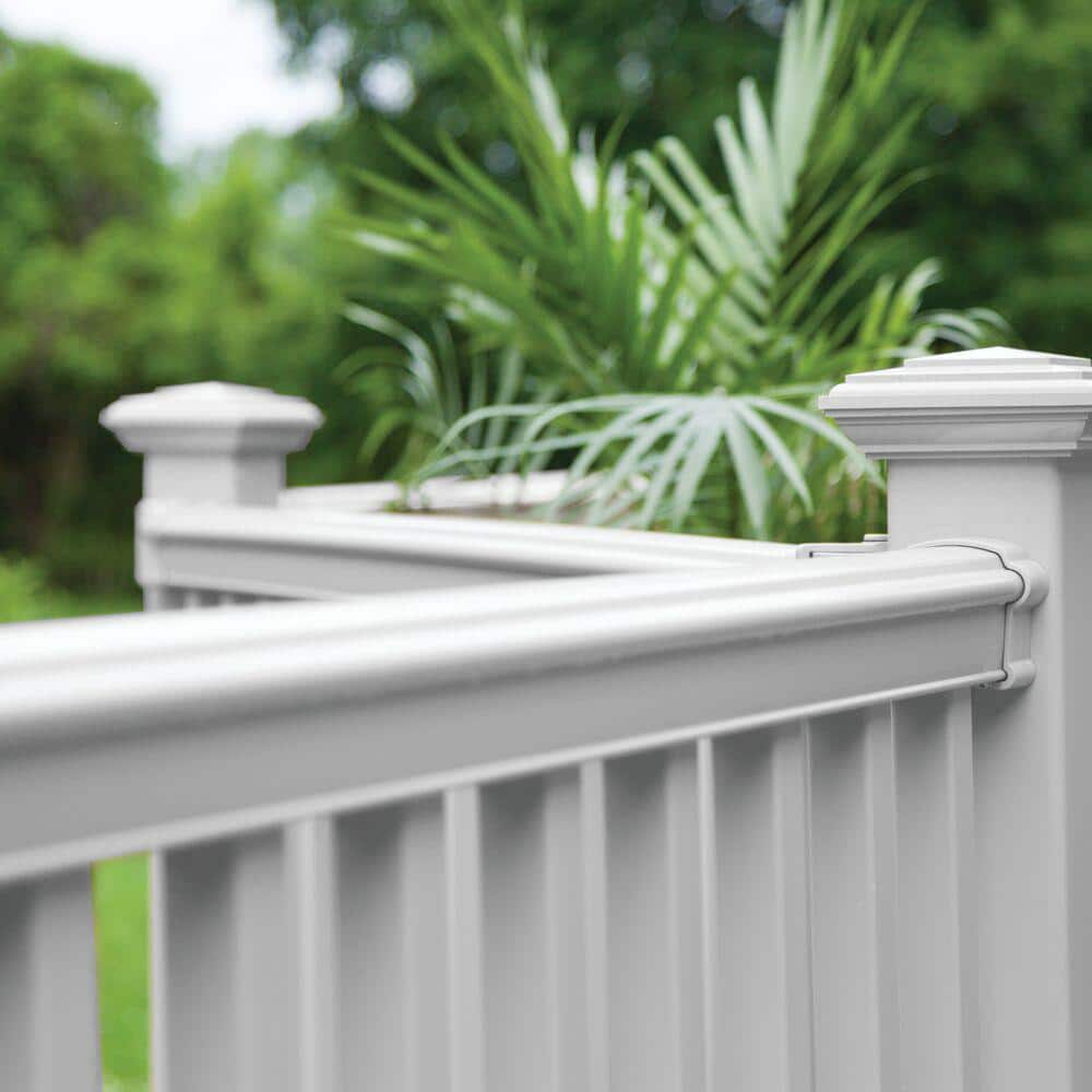 Barrette Outdoor Living Bella Premier Series 6 ft. x 42 in. White Vinyl Rail Kit with Square Balusters