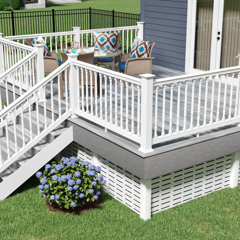 Barrette Outdoor Living Bella Premier Series 10 ft. x 36 in. White Vinyl Rail Kit with Colonial Balusters