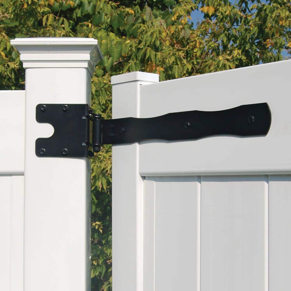 Barrette Outdoor Living 22.375 in. x 4.25 in. Black Drive Gate Strap Hinge