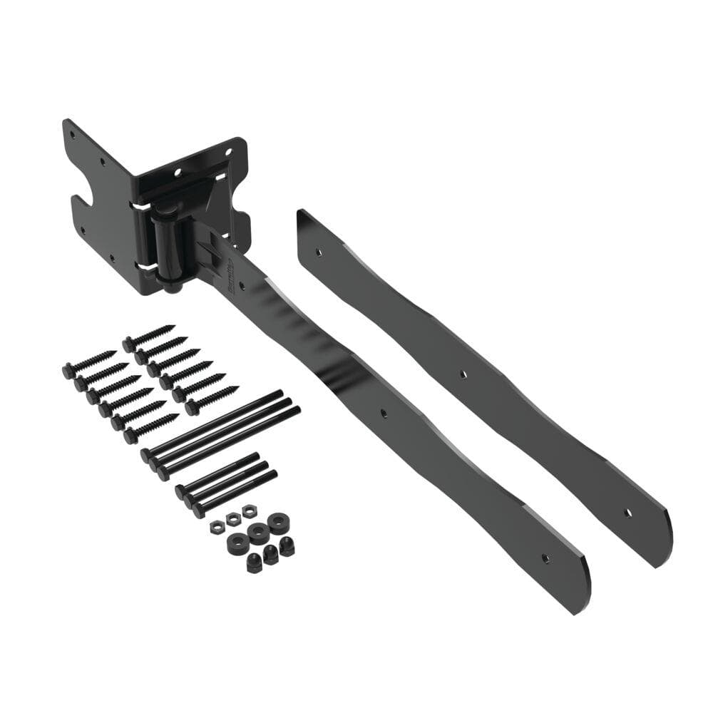Barrette Outdoor Living 22.375 in. x 4.25 in. Black Drive Gate Strap Hinge
