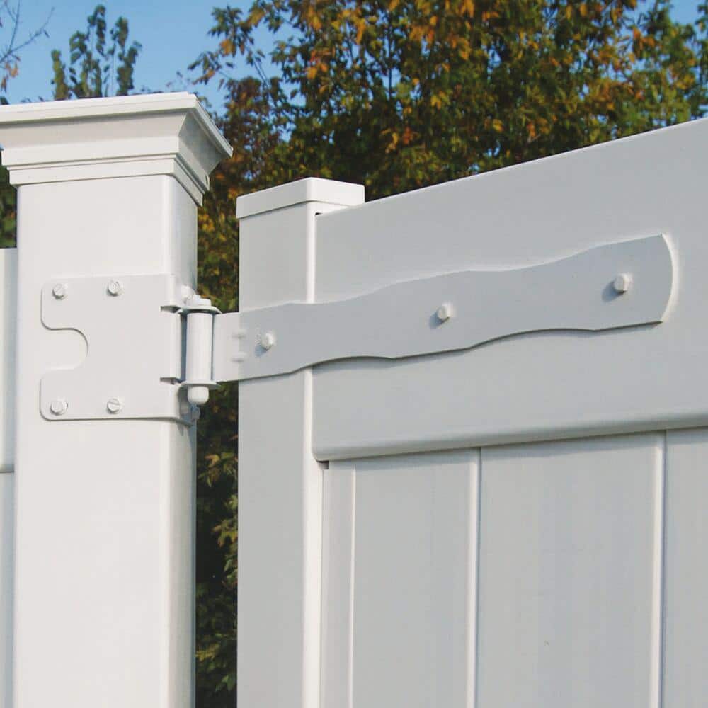Barrette Outdoor Living 22.375 in. x 4.25 in. White Drive Gate Strap Hinge