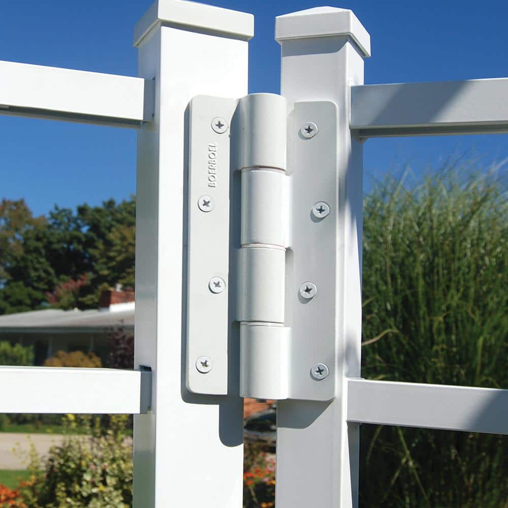 Barrette Outdoor Living 3.125 in. x 7.187 in. Aluminum White Heavy-Duty Butterfly Hinge (2-Pack)