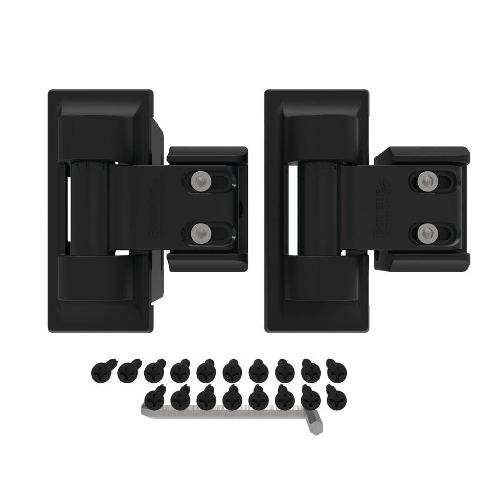 Barrette Outdoor Living 3.875 in. x 4.812 in. Steel Black Standard Wrap Hinge (2-Pack)