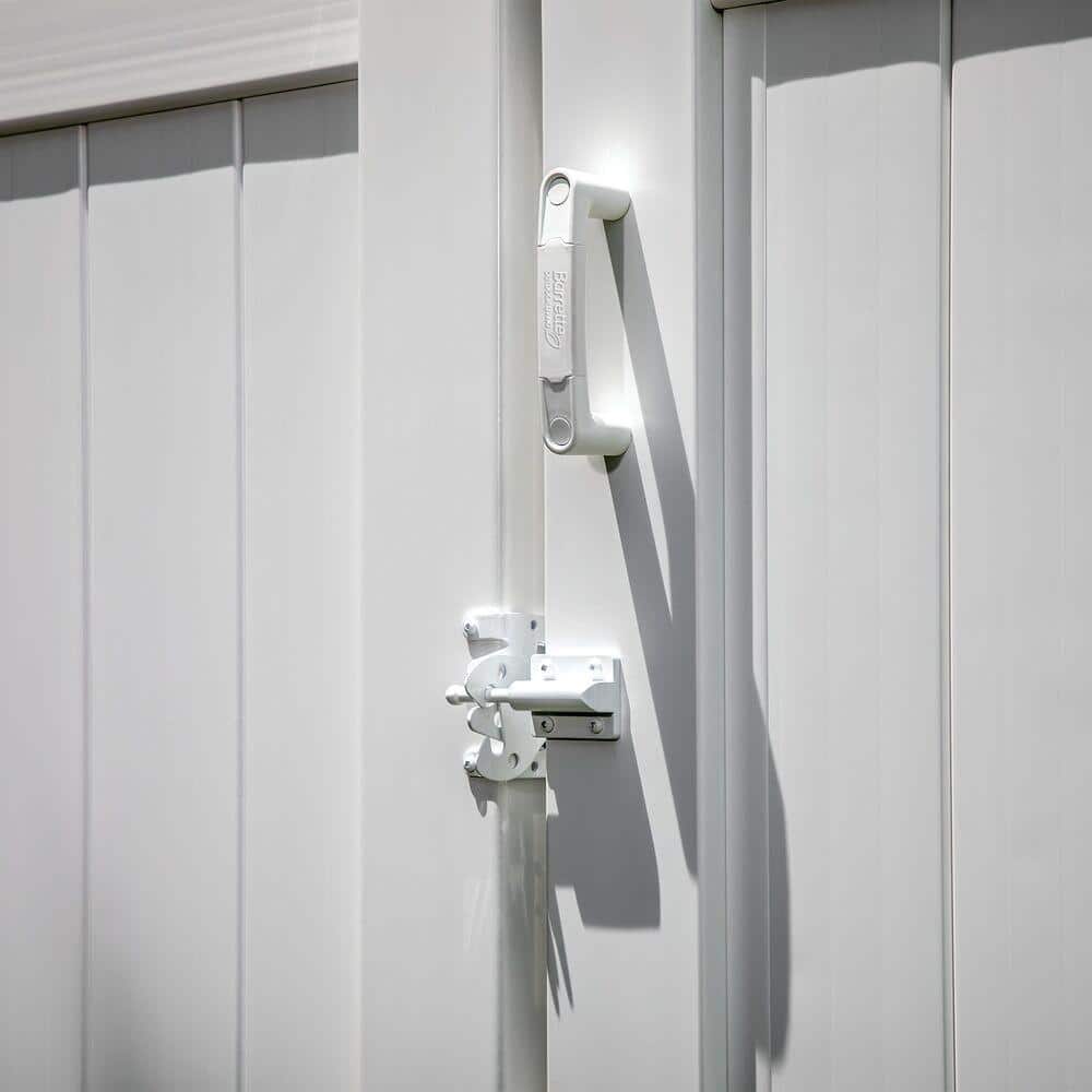Barrette Outdoor Living 7.75 in. x 4 in. Heavy-Duty Steel White Gate Latch