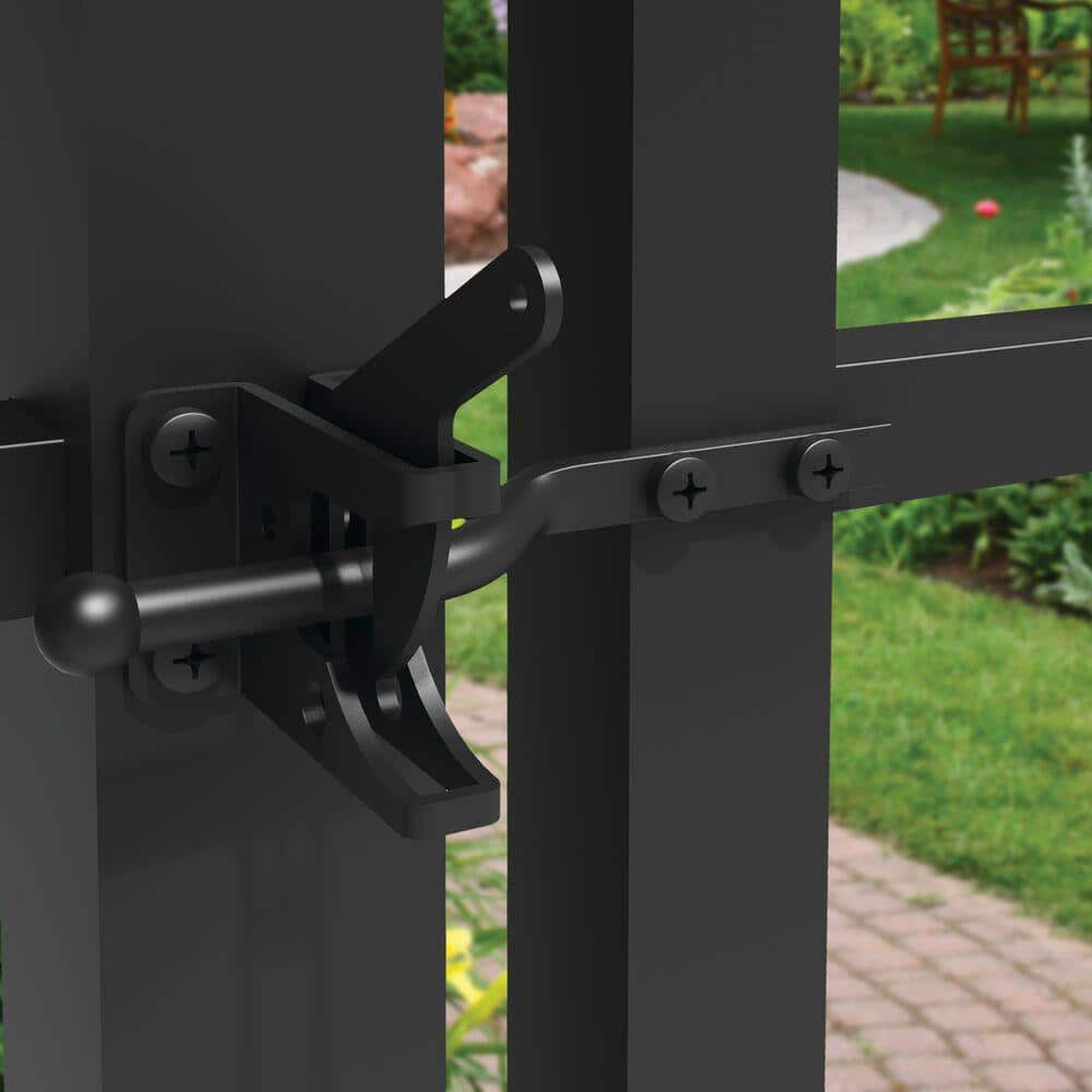 Barrette Outdoor Living 4.562 in. x 2.312 in. Black Steel Gravity Latch