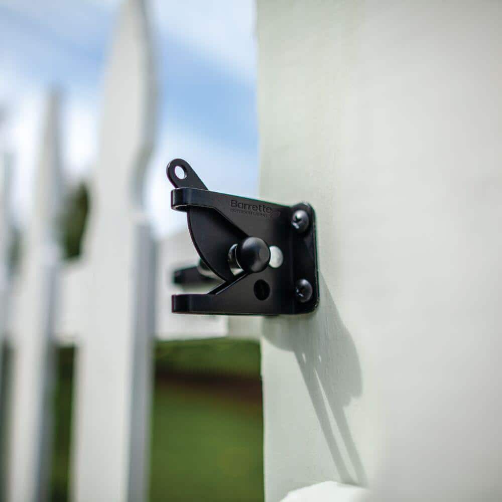 Barrette Outdoor Living 4.562 in. x 2.312 in. Black Steel Gravity Latch
