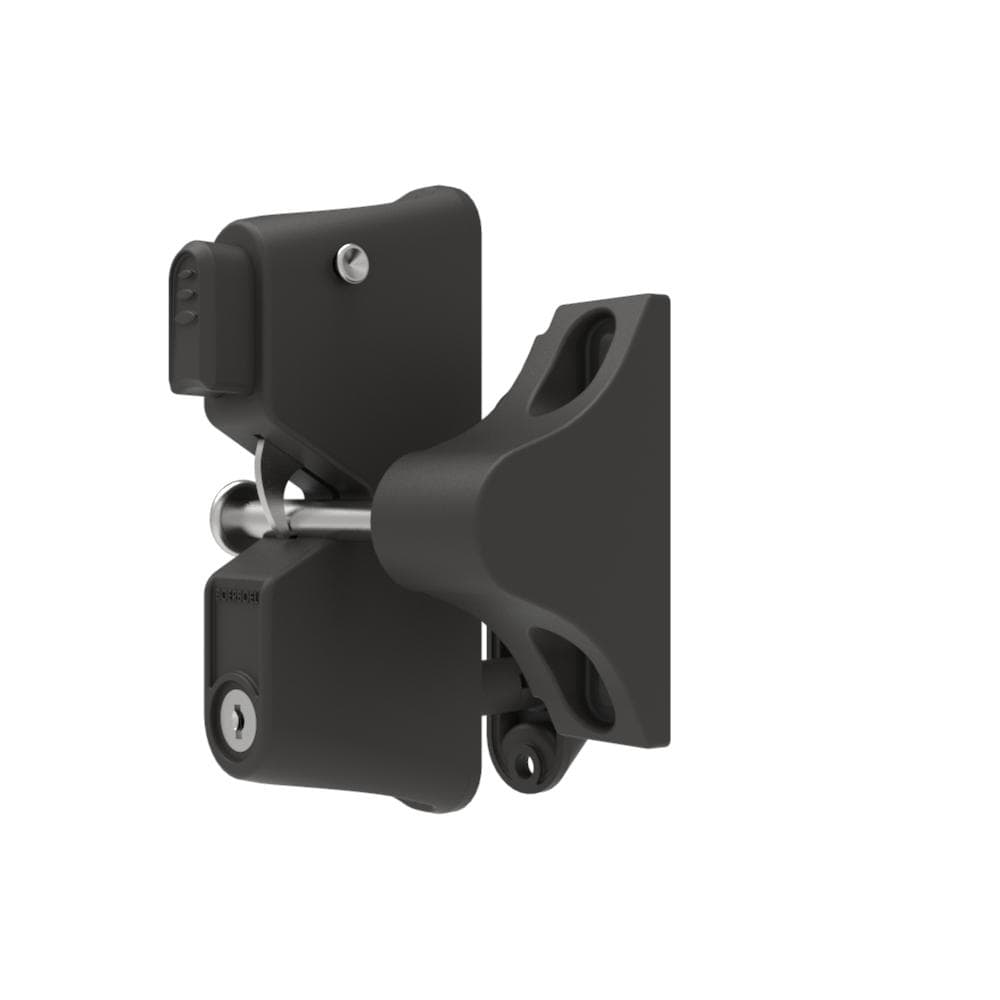 Barrette Outdoor Living 4.687 in. x 5.187 in. Nylon/Stainless Steel Bronze Locking Gravity Latch with 2-Sided Key Entry