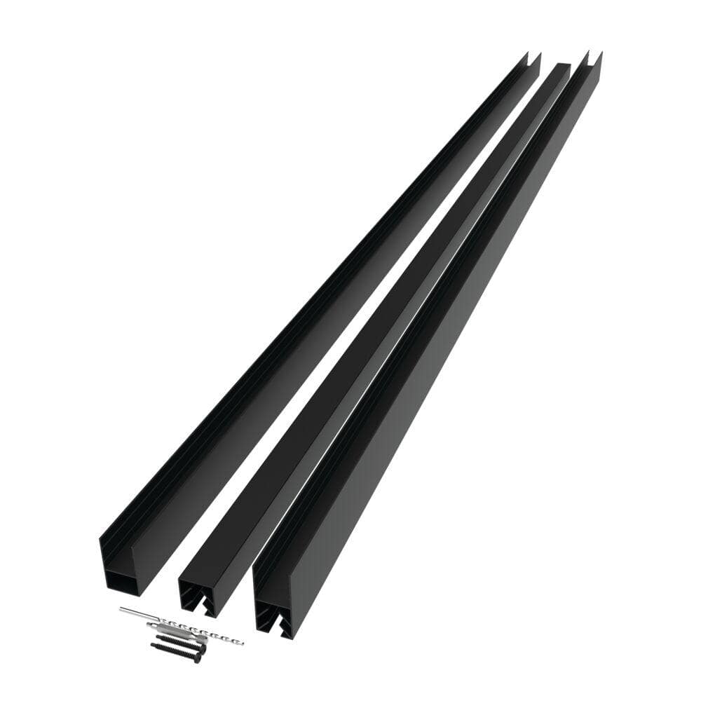 Barrette Outdoor Living Mixed Materials Matte Black Aluminum Fence Channel Kit for DSP Wood