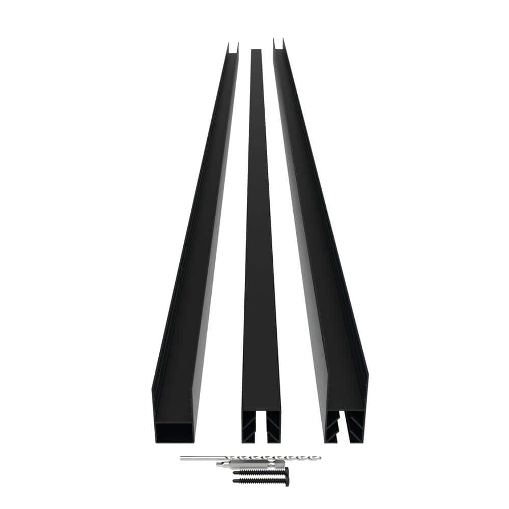 Barrette Outdoor Living Mixed Materials Matte Black Aluminum Fence Channel Kit for DSP Wood
