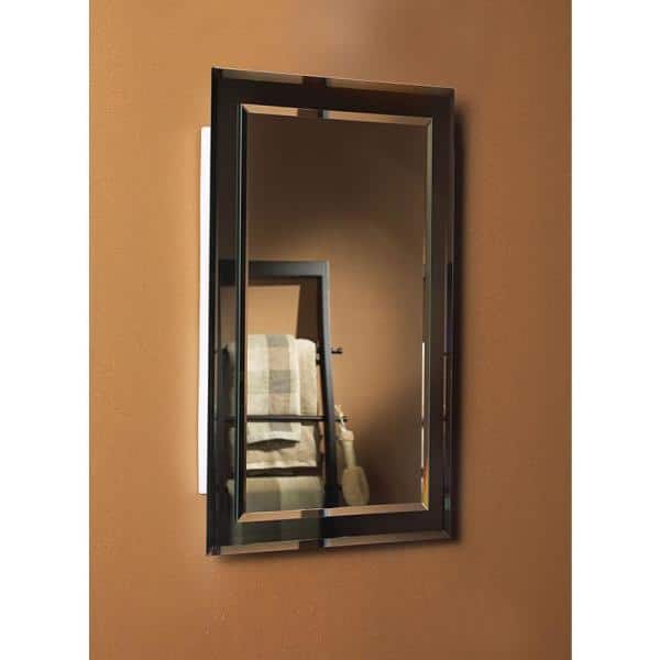 JENSEN Mirror on Mirror 16 in. W x 26 in. H x 5 in. D Frameless Recessed Bathroom Medicine Cabinet with Beveled Edge Mirror