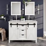 Eviva Dallas 48 in. W x 22 in. D x 34 in. H Bath Vanity in White with White Quartz Top