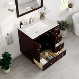 Eviva Acclaim 30 in. W x 22 in. D x 34 in. H Teak Bathroom Vanity with White Carrara Marble Top and White Undermount Sink