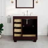 Eviva Acclaim 30 in. W x 22 in. D x 34 in. H Teak Bathroom Vanity with White Carrara Marble Top and White Undermount Sink