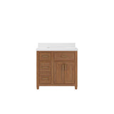 Eviva Santa Monica 36 in. W x 22 in. D x 16 in. H Single Bath Vanity in White with White Vessel Sink