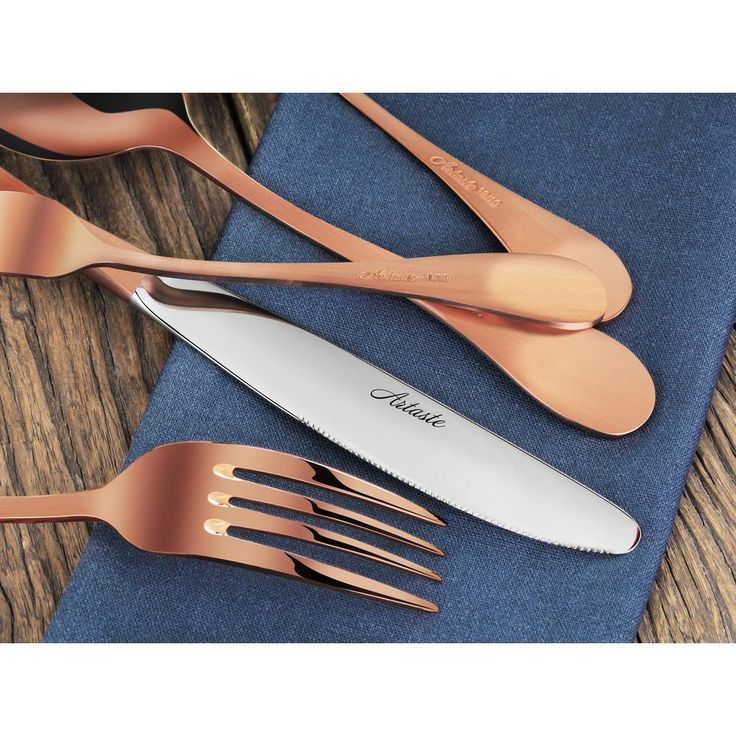 Rain 18/10 Stainless Steel Flatware 20-Piece Set, Antique Copper Finished, Service for 4